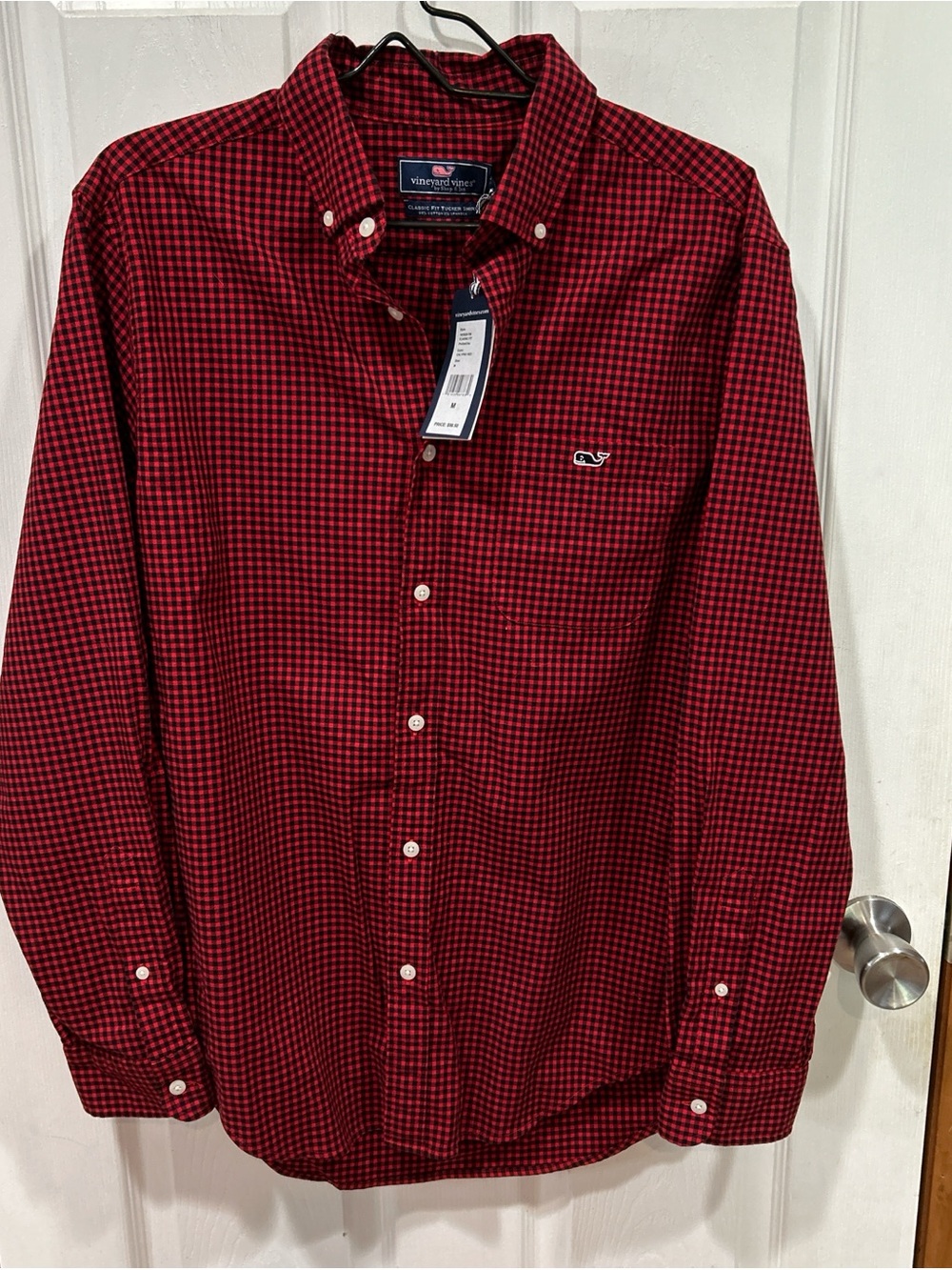 Vineyard Vines Red and Black Gingham Button-Down Shirt